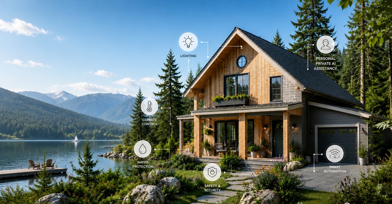 Smart living. Naturally. — AI automated smart home by My Birdhouse on a British Columbia lakeshore